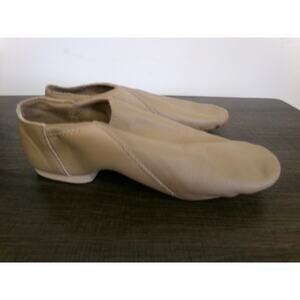Pre-Owned Jazz Shoes So Danca 6.5M JZ43 Tan Adult Pull On Leather Split Sole